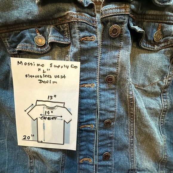 Mossimo Supply co Women’s Blue Denim Vest Size L - Picture 6 of 6